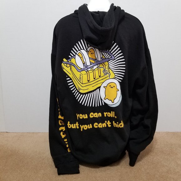 Gudetama hoodie 2XL NWT You Can Roll But You Can't Hide pullover lazy egg Sanrio - Picture 3 of 14